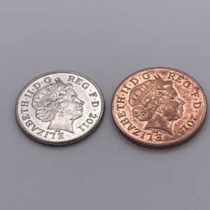 This Trick is with a 10p coin and a 2p coin.